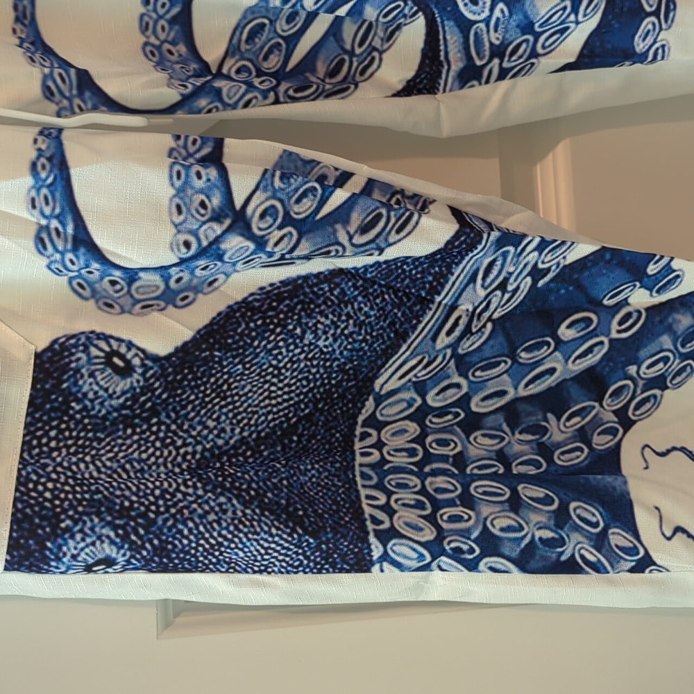 Octopus Print White and Blue Joggers - Picture 5 of 6